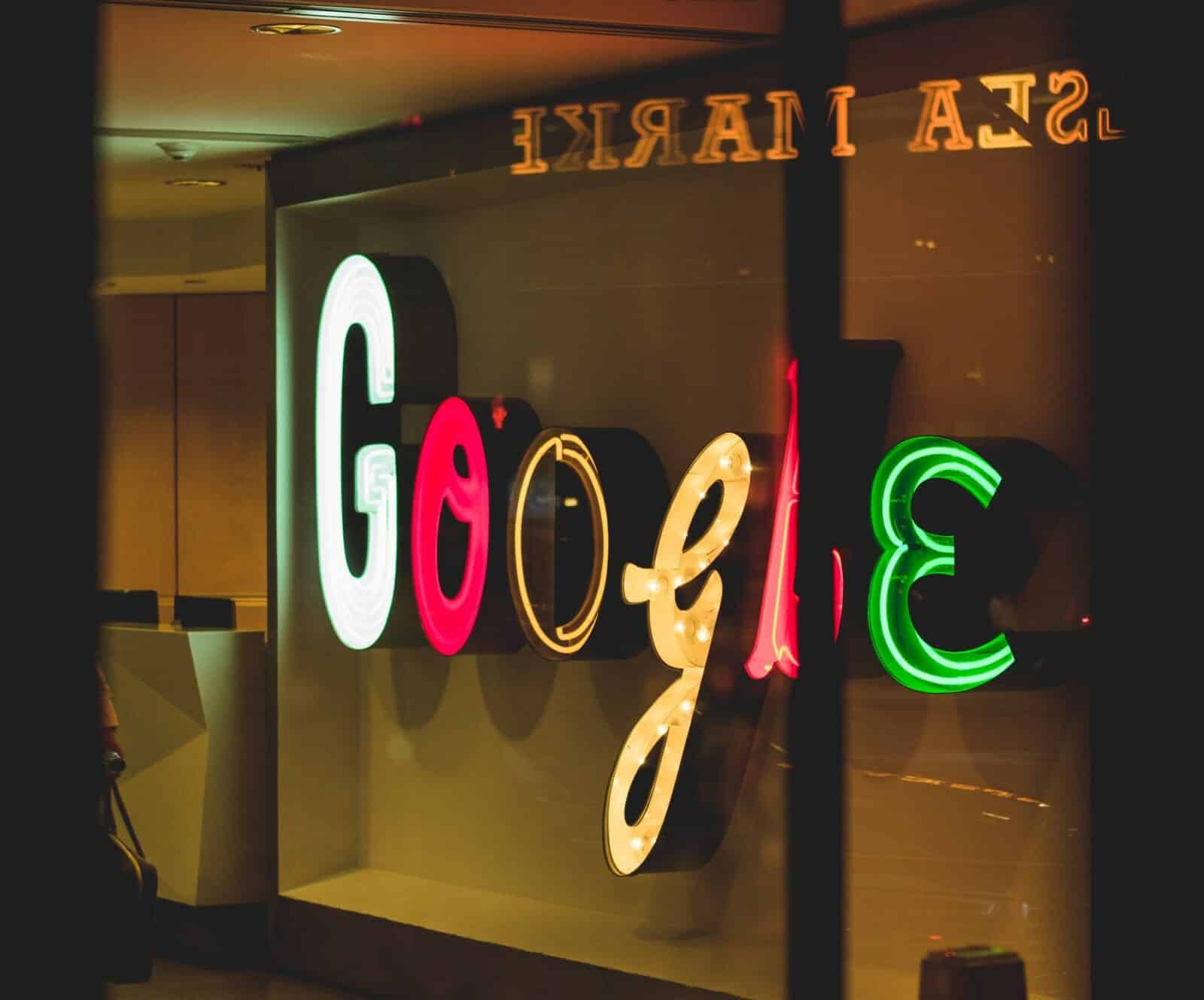 A photo of the google logo